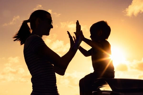 Image of happy mother and child after resolving child arrangements Staffordshire