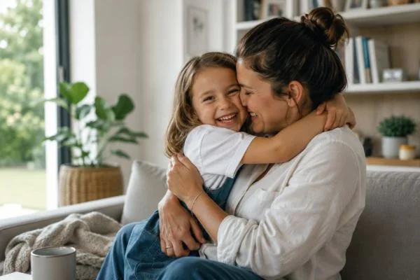 happy child with parent after parenting plans Staffordshire